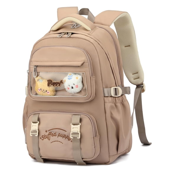 Girls School Backpack Lightweight Waterproof Backpack for Teen Girls, Large Casual Bookbag with Cute Ornament for Elementary Middle School 28L