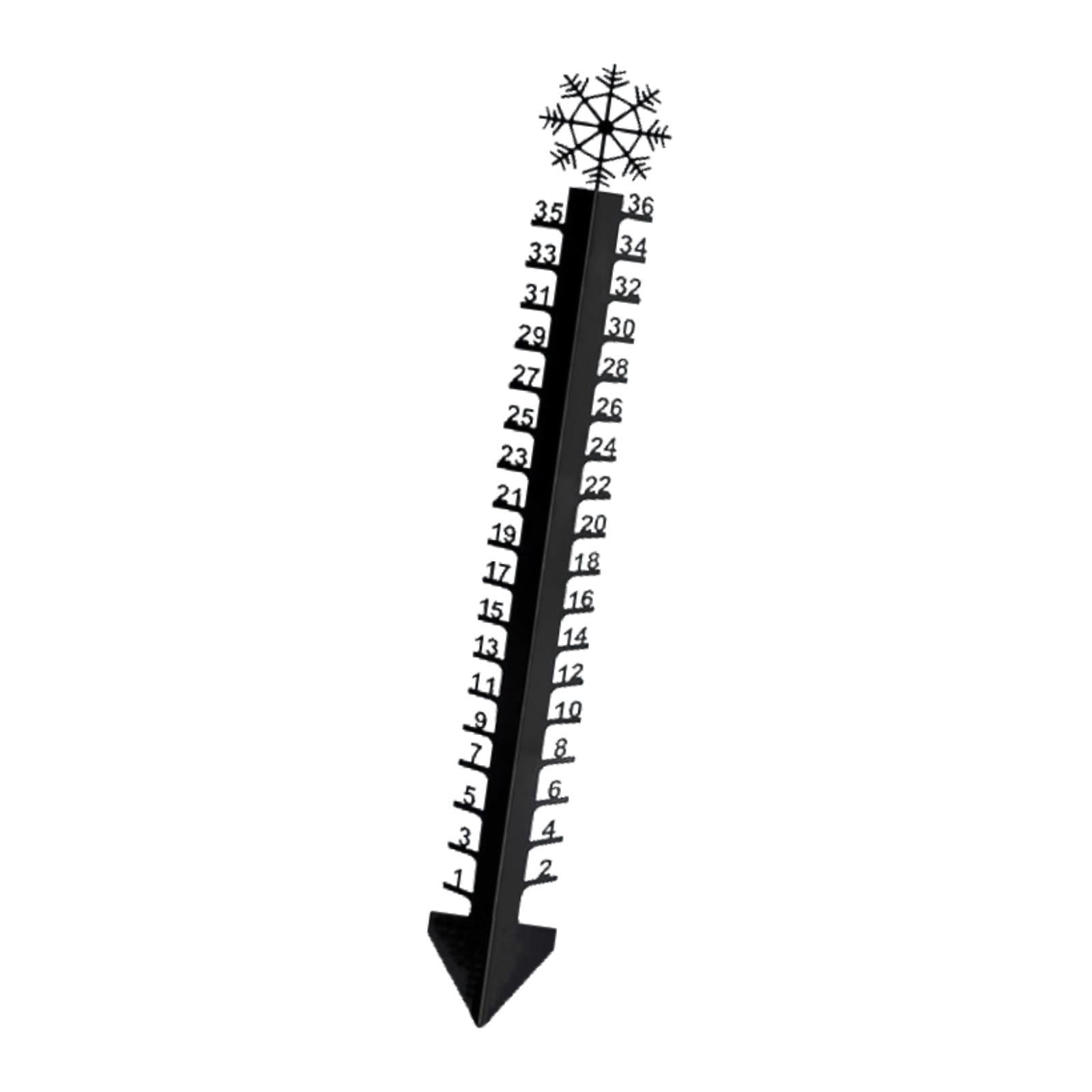 oshhni Snow Gauge Metal 36 inch Decorative Snow Measuring Stick for Patio Yard Lawn
