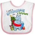 thumbnail image 3 of Inktastic I want a Hippopotamus for Christmas Boys or Girls Baby Bib, 3 of 4