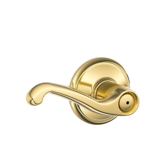 Schlage F40VFLA605 PB Flair Privacy Lever, Bright Brass