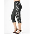 thumbnail image 1 of Leggings de Talla Grande de Estampado de Corazón Rosegal Leggings de talla grande, 1 of 5