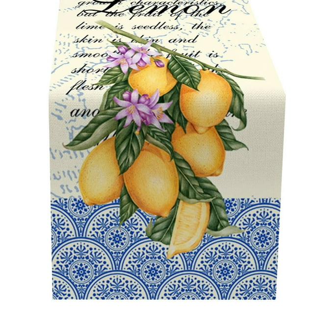 asddcavvf Petit Drapeau de Table Frais Printemps et Été Nappe en Lin Imprimé Fleur 5 pour Table à Manger