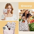 thumbnail image 6 of 5 Pack Foldable Shopping Bag,White Christmas Santa Pattern Reusable Grocery Bags with Pockets,Large Reusable Tote Bags with Handles Waterproof & Lightweight, 6 of 6
