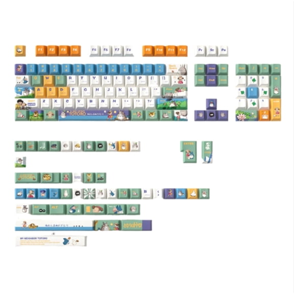 Full Keycap Set, PBT Dye-Sublimation Cherry Profile Keys , 136 Keys Anime Design