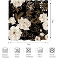 thumbnail image 6 of Black White Peony Shower Curtain Vintage Gold Leaves Flower Rustic Retro Boho Floral Botanical Bathroom Decor Waterproof Fabric 72Lx72W Inch with Hooks, 6 of 6