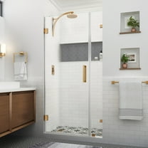 Aston Sdr985ez-373180 Nautis Xl 80" High X 37" Wide Hinged Frameless Shower Door - Gold