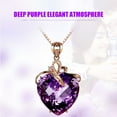 thumbnail image 3 of Guodhu Elegant Heart Shaped Amethyst Pendant Necklace, Luxury FashionRose Gold Love Heart Natural Purple Crystal Jewelry - Great Birthday Anniversary Mothers Day Valentine's Day Wedding Gift, 3 of 9