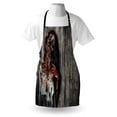 thumbnail image 3 of Zombie Apron Angry Dead Woman Sacrifice Fantasy Design Mystic Night Halloween Image, Unisex Kitchen Bib Apron with Adjustable Neck for Cooking Baking Gardening, Dark Taupe Peach Red, by Ambesonne, 3 of 3