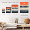 thumbnail image 3 of Low Sun High Tide Blue Orange Seascape Art Print Framed Poster Wall Decor 12x16 inch, 3 of 5