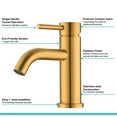 thumbnail image 3 of Stainless Steel Basin Faucet Brushed Golden Bathroom Washbasin Cold Hot Faucet, 3 of 9