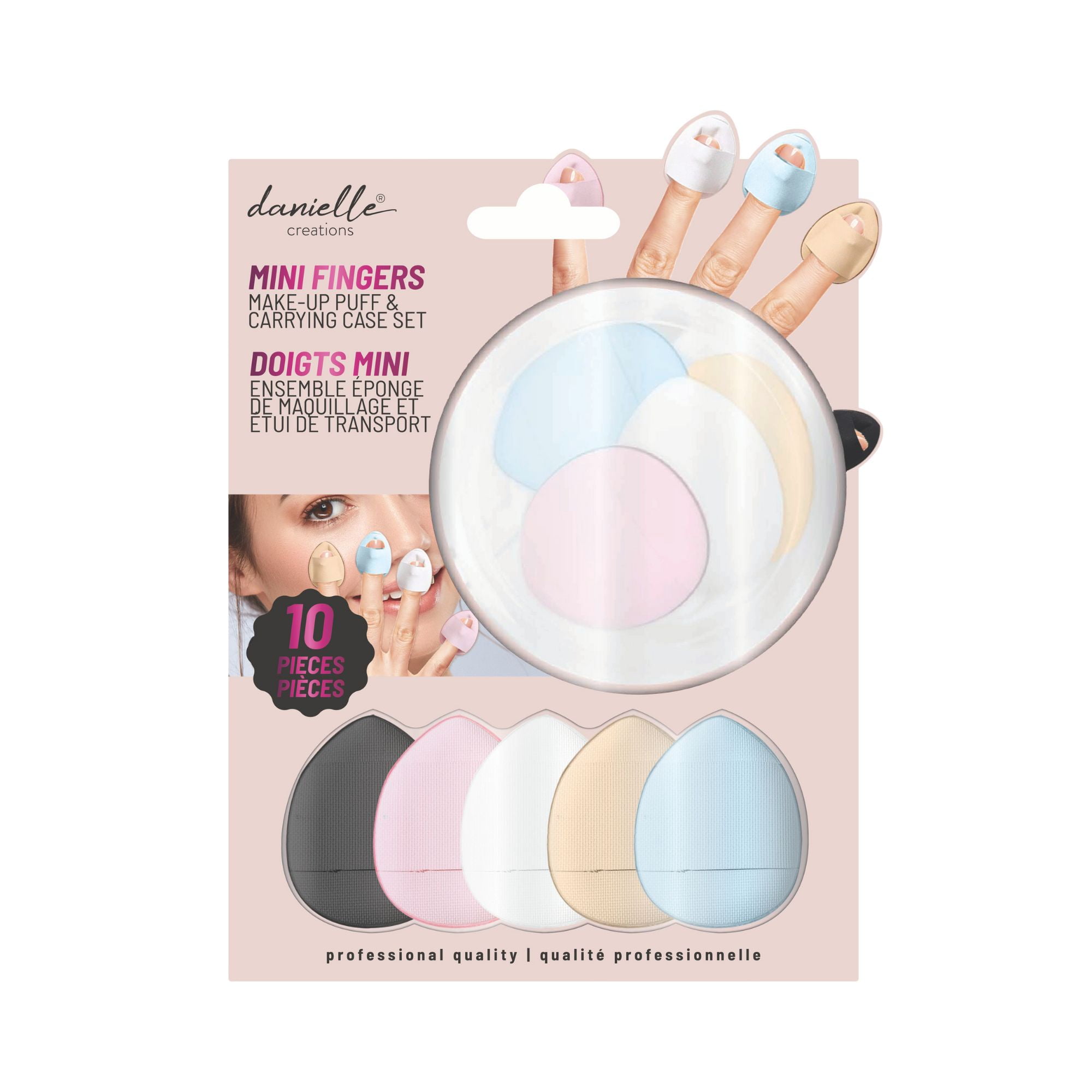 Danielle Creations Mini Fingers Make-up Puff & Carrying case set