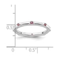 thumbnail image 2 of 925 Sterling Silver Bezel Polished Pink Tourmaline Ring Size 8 Ring for Women - .14 cwt, 2 of 2