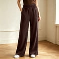 thumbnail image 5 of SELONE High Waisted Wide Leg Pants for Women Elastic Waist Trousers Ruched Lounge Trousers with Pockets Vacation Outfits, 5 of 7