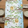 thumbnail image 5 of Table Runners 72 Inches Long Dress Scarves, Yellow Daisy Gnomes Farmhouse Kitchen Table Runner, Coffee Tablerunners, Pastoral Bees Floral Botanical Blue 14x72 Inch, 5 of 9