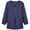 Navy, variant on Women's Notch Neck Woven Blouses, Half Wooden Button Bubble Long Sleeve Solid Shirts With Side Pockets for Women Fall Wear, Women's Red, Sizes S-2XL