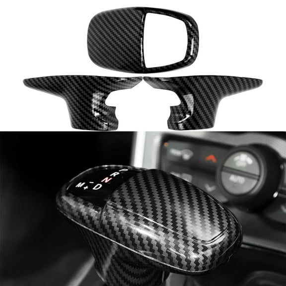 Gear Shift Knob Cover Car Shifter Protector Cover Interior Accessories For 2015-2022 Dodge Challenger Charger, 2018-2022 Dodge Durango-black