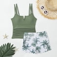 thumbnail image 5 of ZXLBBD Swimsuits for Girls Tankini Top with Matching Bottoms Cute Tropical Print 2 Piece for Kids Stretchy Summer Beachwear, 5 of 7