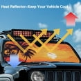 thumbnail image 4 of Uorisanigo Windshield Sunshade Sun Shade Heat Shield Car Sun Visor Mat Sunshade for 1997-2017 Jeep Wrangler Rubicon Sahara TJ JK JKU 2/4 Doors,Palm Tree Sunset Hawaiian, 4 of 7