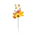 thumbnail image 3 of Artificial Fall Floral Pick, Sunflower Stem with Mini White Pumpkin Maple Leaves Berries, Flexible Wired Autumn Sprig for Vase Table Thanksgiving Halloween Christmas Home Decor, 3 of 6