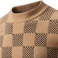 thumbnail image 7 of Hinvhai Men's Plaid Print Knitted Long Sleeve Pullovers Crewneck Sweater Top Khaki XXXXL(XXXXL), 7 of 7