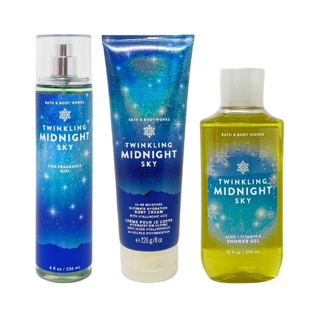 Bath and Body Works Twinkling Midnight Sky 3 Piece Gift Set Fragrance
