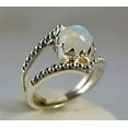 thumbnail image 2 of Navya Craft Rainbow Moonstone Round 925 Sterling Silver Handmade Women Statement Ring Size 8.5, 2 of 4