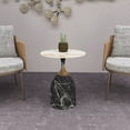 thumbnail image 2 of LeisureMod Side Table Round Sintered Stone Top Modern Accent Table with Stainless-Steel Base Chic End Table for Home, Living Room Oslo Series in Grey, 2 of 10