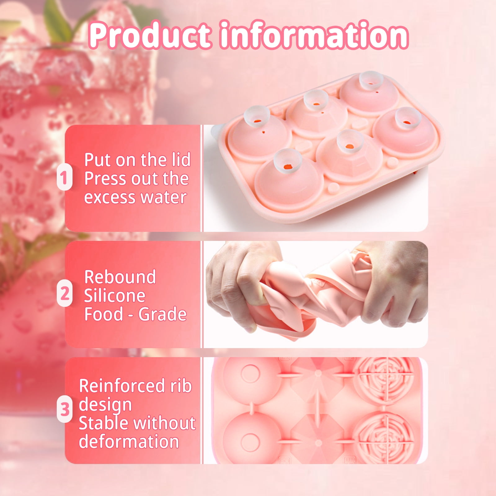 Silicone Ice Cubes Tray Rose Ice Making Tool for Home Gatherings and Beverage Decorations Drink Accessories
