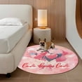 thumbnail image 2 of Round Rugs 8Ft, Love Heart Valentines Round Area Rug Washable Indoor Throw Carpet, Pink Red Grey Love Heart Balloon Large Non Slip Circle Rug for Kids Room RV Home Decor Aesthetic, 2 of 8