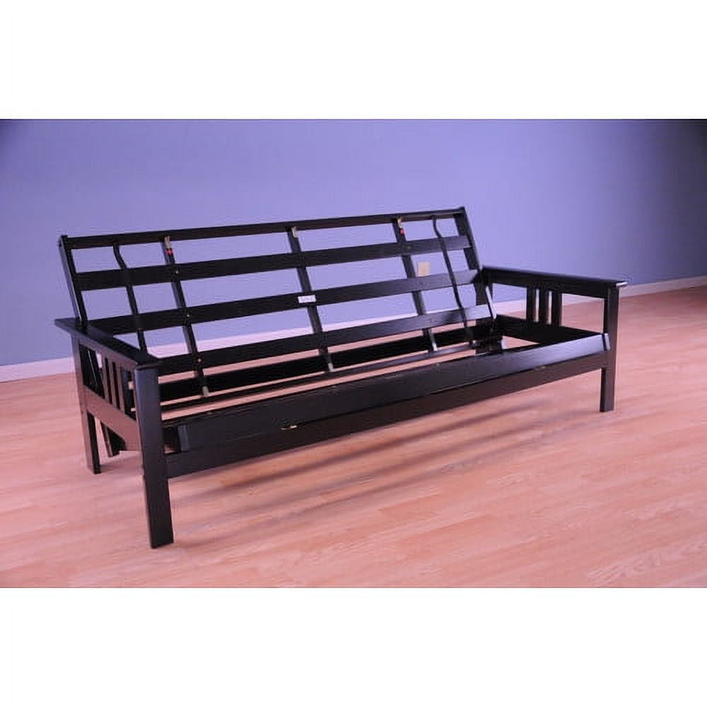 Black wood futon frame deals