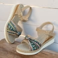 thumbnail image 6 of Mostsola Womens Sandals Peep Toe Wedge Espadrilles Casual Summer Beach Shoes Ankle Strap Heels, 6 of 8