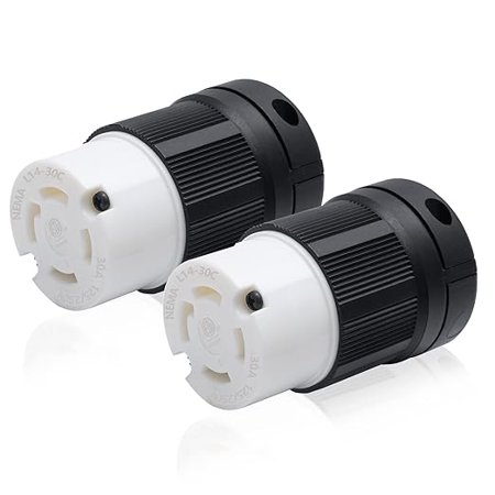 STARELO 2PCS Locking Connector for Generator NEMA L14-30C Extension Cord End Female Connector 30A 125/250V 3 Pole 4 Wire Grounding Electrical Replacement Connector Industrial Grade ETL Listed.