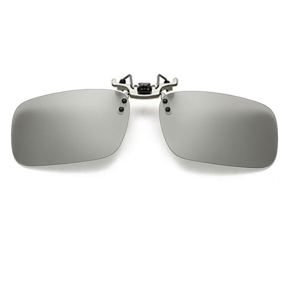 TOP-MAX Clip-on Polarized Sunglasses, Night Driving Glasses Clip, UV400 Protection Anti Glare (1pcs, Large-Gray)