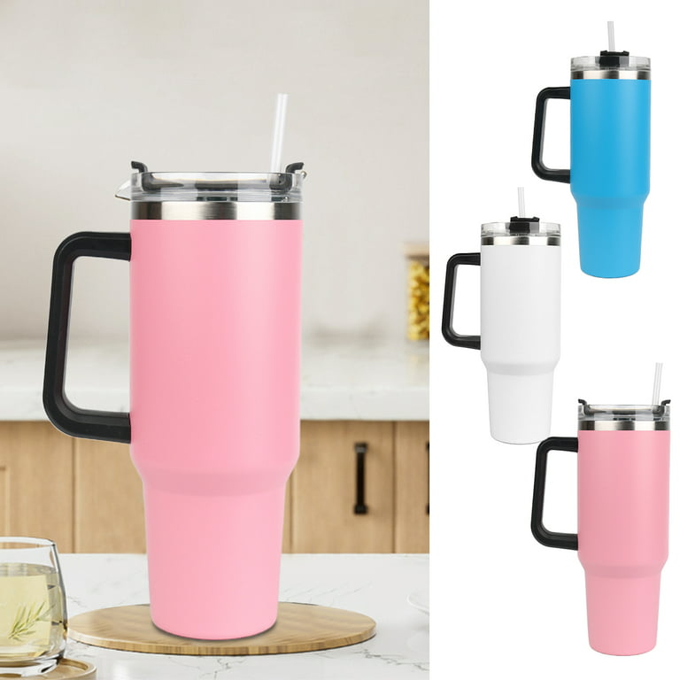 40 Oz Tumbler With Handle And Straw Lid Stainless Steel Insulated Tumblers  Travel Mug, Travel Mug For Hot And Cold Drinks
