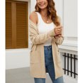 thumbnail image 3 of SWSMCLT Women's Long Sleeve Sweater V Neck Winter Holiday Coats Cardigan Knit Spring House Open Front Fashion Beige Large, 3 of 5