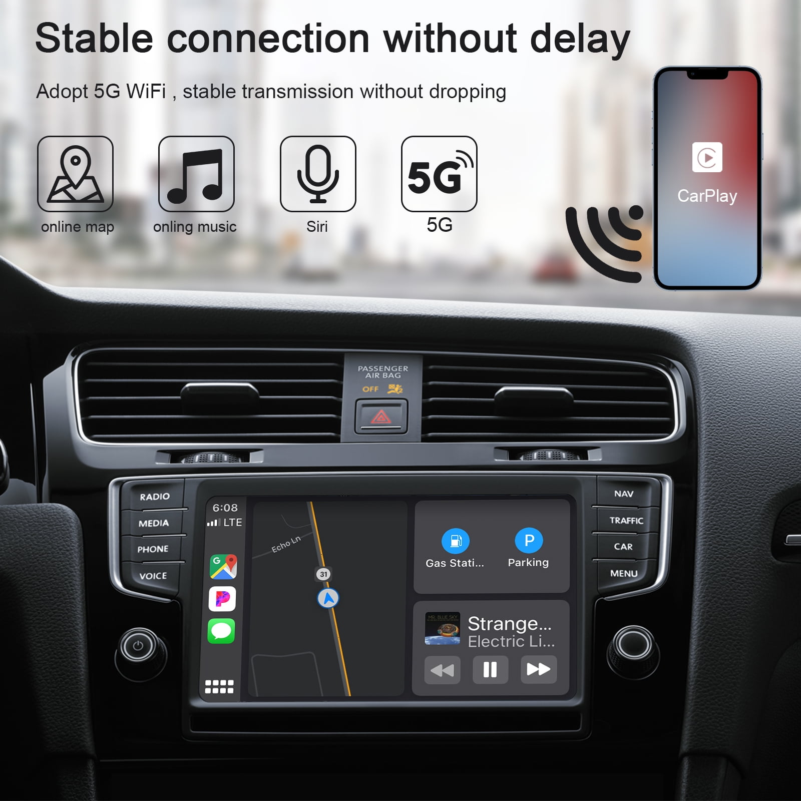 Achetez Tht-020-5 + Android Auto Wireless Carplay Converter Terre