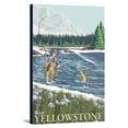thumbnail image 1 of Fly Fisherman - West Yellowstone, Montana - LP Original Poster (16x24 Gallery Wrapped Stretched Canvas), 1 of 4