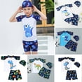 thumbnail image 1 of Traje de baño de 3 piezas para niños de 2 a 12 años, ropa de baño de verano para bebés y niños, pant yeacher 3-3X-L, 1 of 7