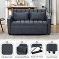 thumbnail image 4 of 55.9" Convertible Sofa Bed with Three USB Ports, Two Side Pockets, Two Cup Holders and 360° Swivel Phone Holder, 3 In 1 Loveseat Sofa With Adjustable Backrest for Living Room, Office, Blue-gray, 4 of 9