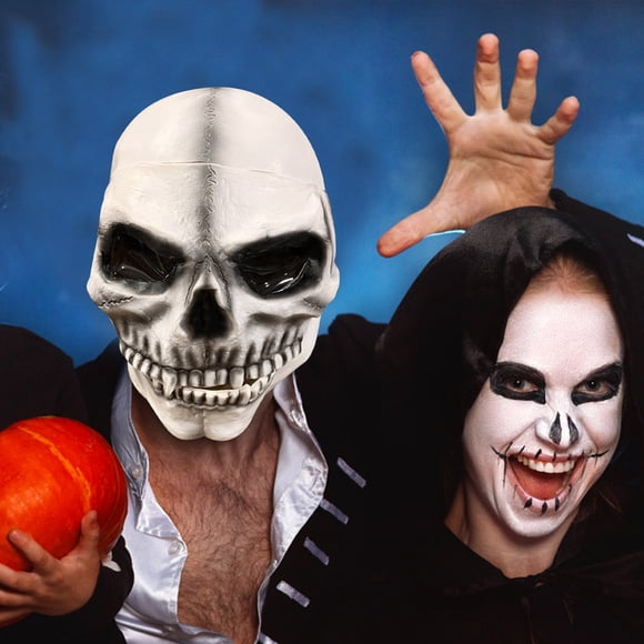 Fiudx Máscara de Calavera de Halloween, Diseño Fantasma Realista, Alta Elasticidad y Comodidad, Protección para Deportes Al Aire Libre, Accesorio de Cosplay y Fiesta, para Hombre y Mujer, Fácil de Li