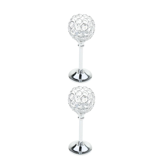 2 Unids Plata 21.5 Cm Candlestick Holder Home Dining candeliere San Valentín De Bodas Fiestas Decoraciones Gloria Candelabro de cristal de mosaico