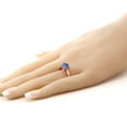 thumbnail image 4 of Gem Stone King 18K Rose Gold Plated Silver Ring Persian Blue Round Moissanite 1.90cttw, 4 of 4