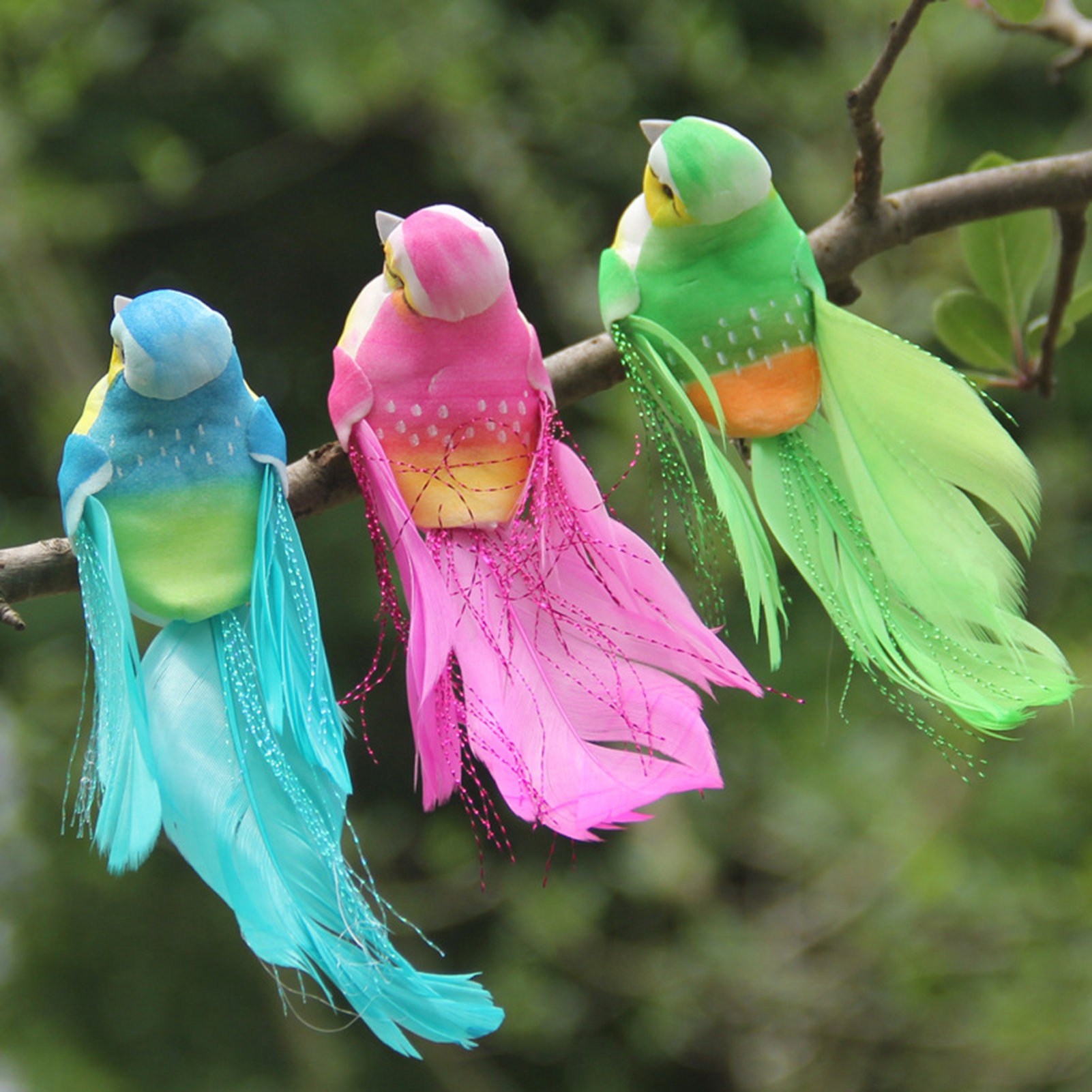 Meidiya 1/3/6Pcs Artificial Bird Attractive Lightweight Cute Simulation Feather Bird Christmas