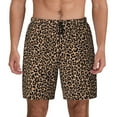 thumbnail image 2 of Goofa Brown Leopard Printed Men's Swim Trunks Board Shorts Quick Dry Mens Swimming Trunks with Compression Liner,Breathable Fit Hawaii Beach Shorts-, 2 of 9