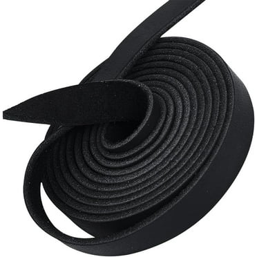 1/2 Inch Wide Flat Leather Straps for Crafts 72.5" Genuine Grain Leather Strap Black
