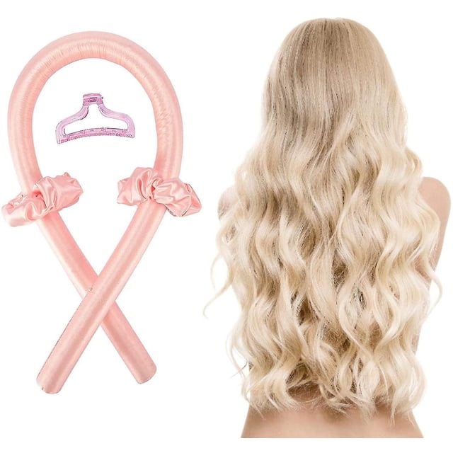 Rizador de pelo de seda, varillas rizadoras sin calor, diadema con varillas rizadoras sin corazón, rulos rizadores, diadema suave para peinar el cabello de bricolaje