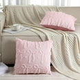 thumbnail image 5 of COOKCOK Bow Throw Pillow Covers 18x18 Set of 2 Decorative Pillow Covers Soft Plush Faux Wool Aesthetic Pillowcases Preppy Room Decor for Bed Sofa Couch Living Room, Pink, 5 of 7