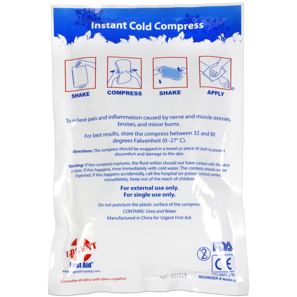 Case of 32 Individually Boxed Large Instant Cold Packs, 6" x 9" Disposable Cold Compresses - No pre-Chilling Required for Fast, Effective First aid Treatment & Relief of Aches, Pains, Bumps & Bruises