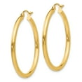 thumbnail image 2 of 14K Polished 2.5mm Tube Hoop Earrings T934, 2 of 4