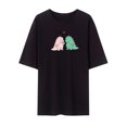 thumbnail image 1 of Moda mujer casual manga corta cuello redondo impreso tops sueltos blusa Pompotops hkajfhjk464995, 1 of 4